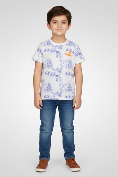 Hamleys Toddlers Boy Crew Neck Short Sleeve Tie Dye T-Shirt, Multicolor