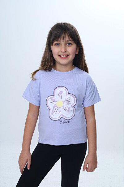 Toontoy Κοριτσίστικο μπλουζάκι με στάμπα λουλουδιών και κειμένου