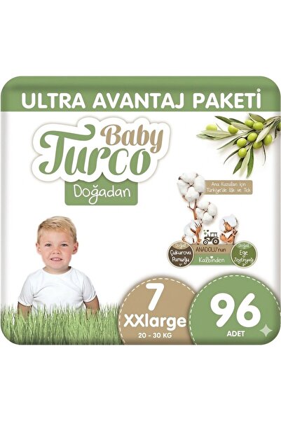 Baby Turco Doğadan Bebek Bezi Ultra Avantaj Paketi XLarge 7 Numara 96 Adet