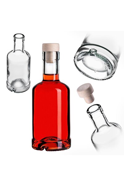 KADAX Sticle de sticlă 250 ml pentru vin, lichior, băutură răcoritoare, 10 bu...