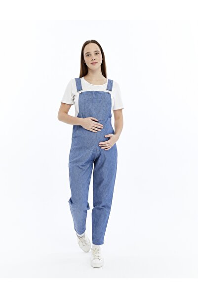 LYN MAMA Johana Maternity Jeans Salopet Optik - Blue