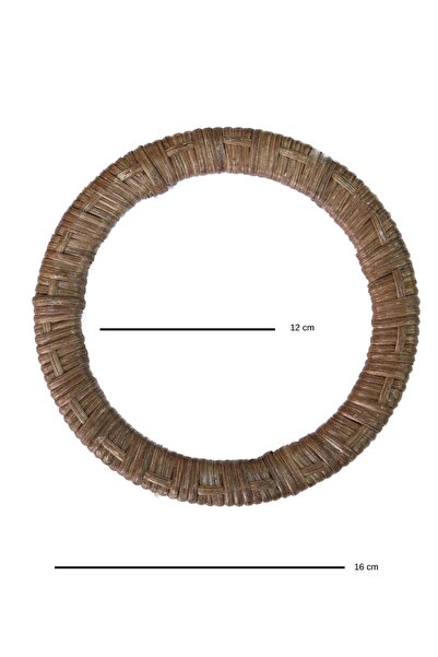 MarifetDükkan Round Wicker Model Bamboo Bag Cows / 2 Pieces