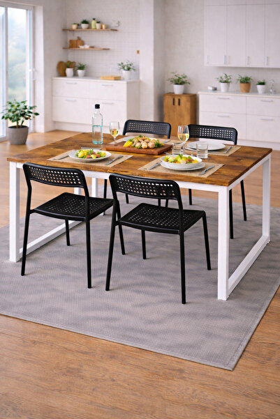 Flinder 5'li Mutfak Masa Takımı, 4 Sandalye ve 1 Masa, Yemek Odası, Bahçe Tak...