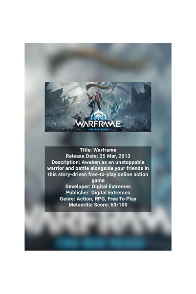 OEM Poster Infografic Warframe, Carton Premium 250g, Format A4