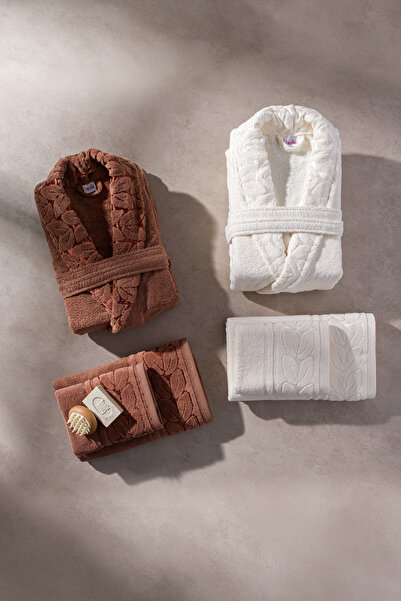 AYHANHOME Luxury Velvet Jacquard Boxed 6-Piece Bathrobe Set