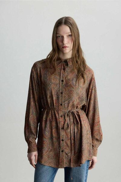 BE BLUE ȘAL MOALE cu model CĂMAȘĂ VINTAGE