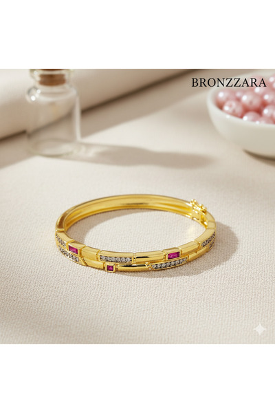 GenelTedarik PREMİUM ROSE DİAMOND BAQUETTE KELEPÇE BİLEZİK