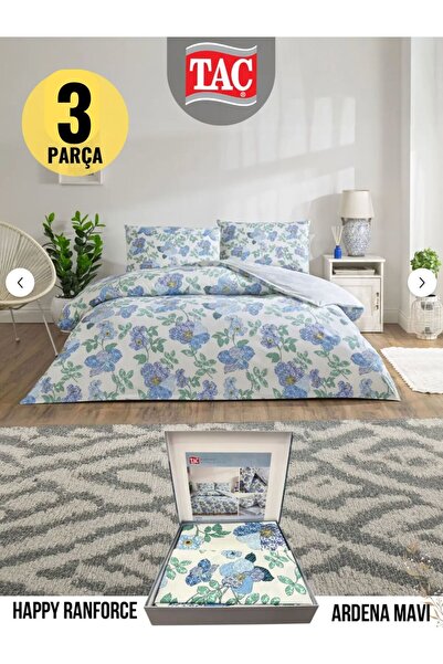 Taç ARDENA MAVI Ranforce Çift Kişilik Nevresim Takımı 200x220 cm