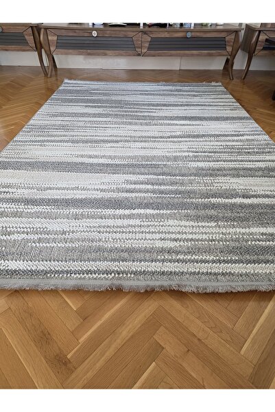 ANUTYA HOME Enjoy 0140 Krem Gri İskandinav Sisal Bukle Yumuşak Özel Ölçü Salo...