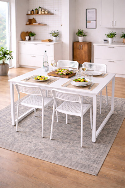 Flinder 5'li Mutfak Masa Takımı, 4 Sandalye ve 1 Masa, Yemek Odası, Bahçe Tak...