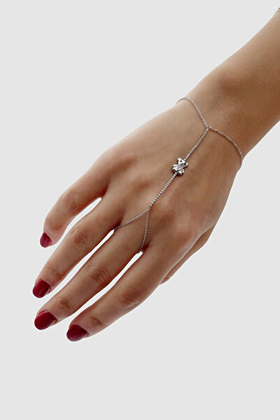 Wuclo Silver Bijouterie with Teddy Bear Figure and Pink Stones Şahmeran