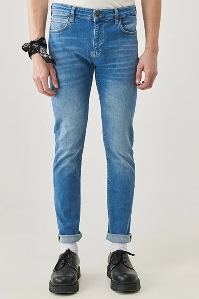 Lee Malone Skinny Fit Normal Bel Denim Esnek Jean Kot Pantolon