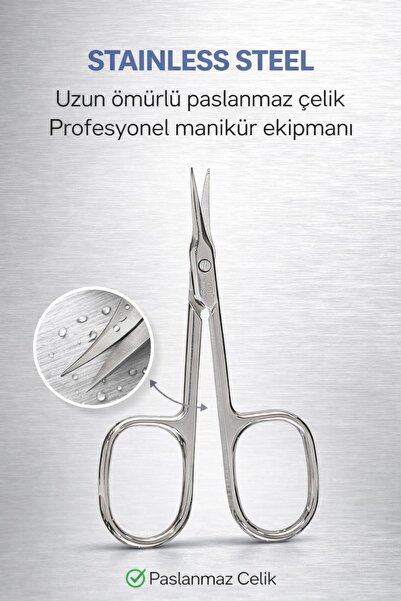 Gold Beauty Pro Level Kütikül Makası Paslanmaz Çelik Profesyonel Manikür Maka...
