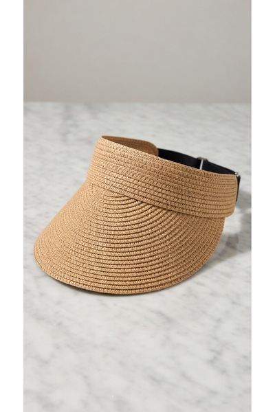 Mollycrush Pălărie de soare din paie Camel pentru femei |   Pălărie de plajă ...