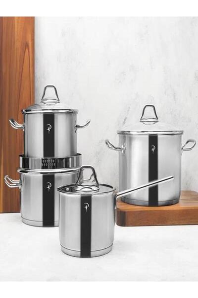 Porland Benigma Çelik Tencere Takımı 8 Parça