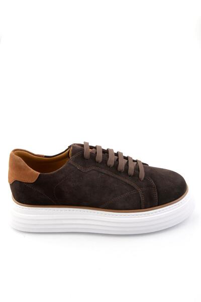 Bambi Kahve Hakiki Deri Erkek Sneaker E01811256002