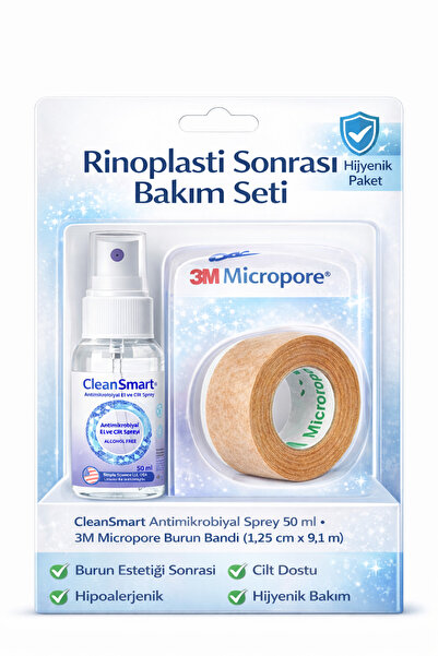 3M Rinoplasti Sonrası Burun Bakım Seti – CleanSmart 50 ml + Micropore Burun B...
