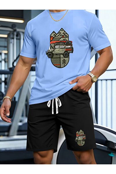 LAVİTTA Unisex women's/men's special Printed shorts t-shirt set