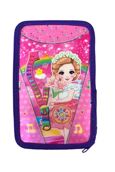 By TGA Flower Girl Pencil Case, 3D Hologram, 3 Compartments, 19x12x6 cm, 32 P...