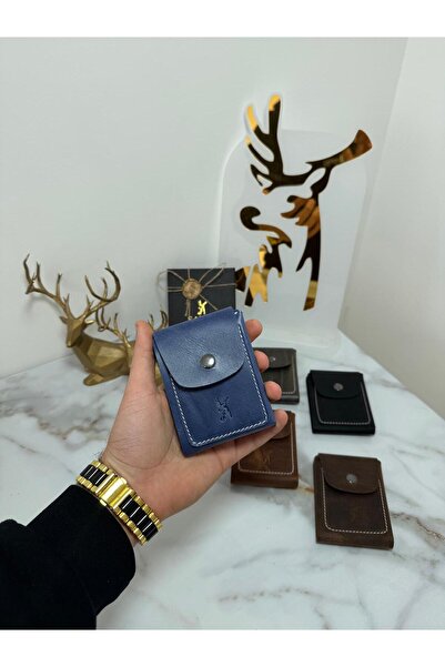SANAT %100 Hakiki Crazy Deri El Dikimi Minimalist Cüzdan - Çıtçıtlı Eskitme D...