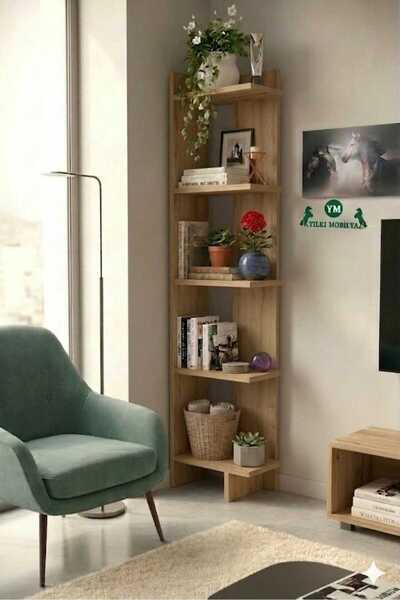 Yılkı Mobilya Köşe Kitaplık Atlantik Çam