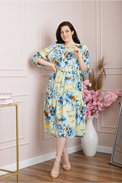Generic Brand Rochie vaporoasa Emmeline cu volane si imprimeuri florale - Ver...