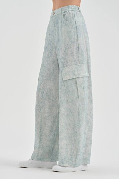 tw3 Γυναικείο υφασμάτινο παντελόνι με τύπωμα με λεπτομέρεια και σχέδιο Balloo...