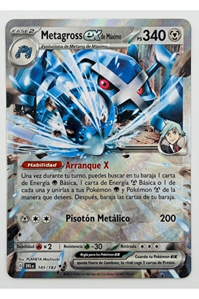 Pokemon TCG بطاقة ميتاجروس إكس الأصلية باللغة الإسبانية