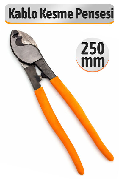 Badem10 Kablo Halat Kesici Pense 250 mm Profesyonel Çelik Tel Kesme Makası Sa...