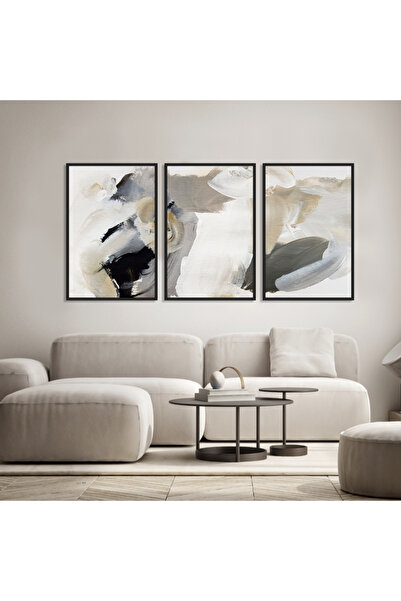 designadv Modern abstract triptychs - black frame