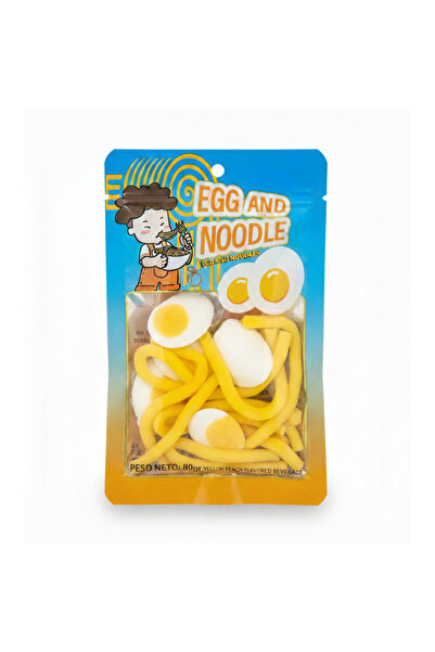 Egg and Noodle Yellow-Peach Flavored Beverage and Jelly Candy 80g