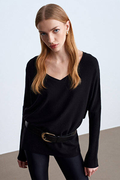 Dilvin 10844 V YAKA KAŞMİR KARŞIMLI TRİKO KAZAK