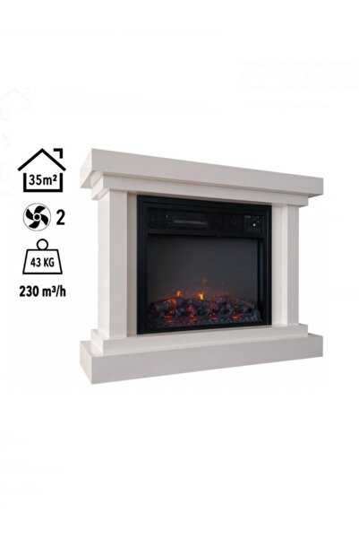 Elektrikli Fanlı Desenli Şömine Large 1500W / 3000W Ay Taşı Desenli