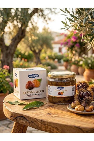 kibarzade kestane şekeri Chestnut Sugar - Jar with Syrup - 450 Gr