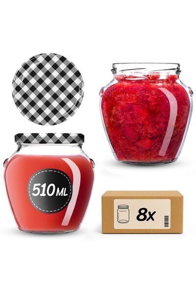 KADAX Preserving jar with screw cap, 82 mm, 580 ml, 8 pc