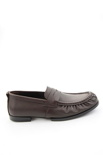 Bambi Καφέ Γνήσιο Δερμάτινο Ανδρικά Παπούτσια Loafer E01597002503