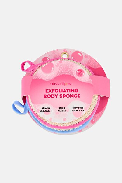 Olivia Rose 2 Pieces Textured Exfoliating Body Sponge, Off White