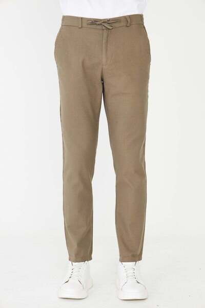 White Stone Khaki Men's Lace-Up Detailed Jogger Pants Sports Pants