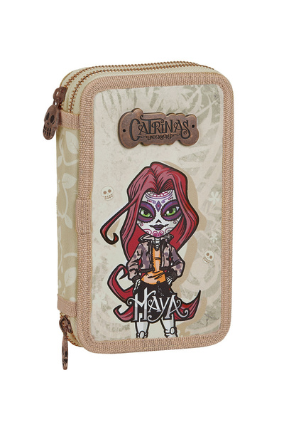 safta Catrina Maya 28-piece double equipped pencil case Aramiu