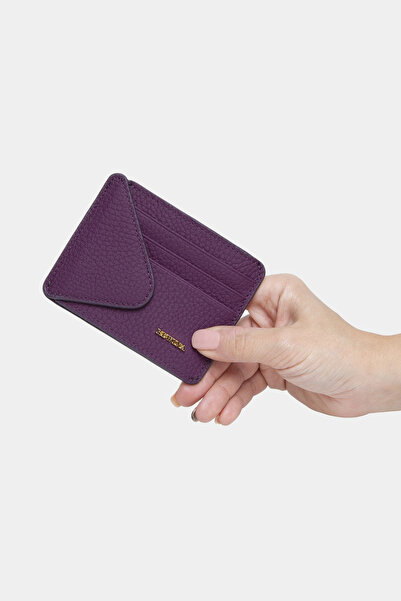 REWİNA Massarelli X Genuine Leather Women's Wallet and Card Holder Purple Mcz...