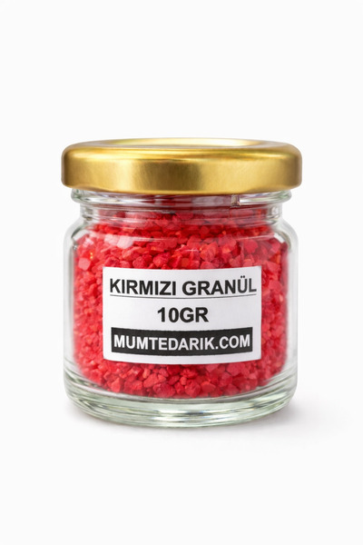MUMTEDARİK Kırmızı Granül Mum Boyası 10 Gr – Mum Yapımı İçin Güçlü Renklendirici