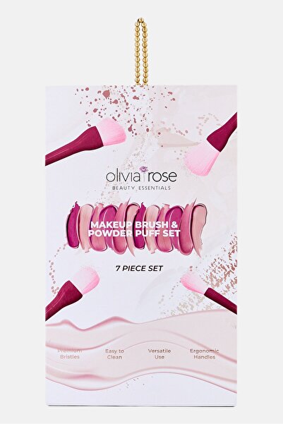 Olivia Rose مجموعة فرش مكياج وبودرة من 7 قطع، لون موف
