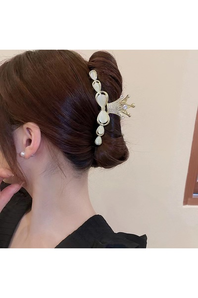 Glamluxe Prenses Model Zirkon Taşlı Işıltılı Metal Mandal Toka