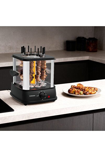 porodo Grilljet Electric Rotisserie Kebab Grill 900W 10-Skewer BBQ Grill with...