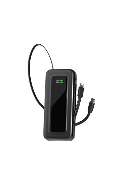 S-LINK IP-G10M 10000mAh PD35W Makaralı Siyah LCD Taşınabilir Pil Şarj Cihazı ...