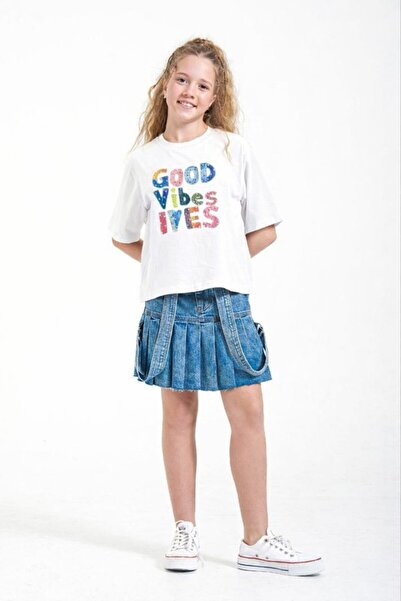 LOCO LOCO Детска тениска 8641 Supreme Good Vib за момичета