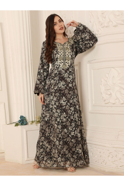 Maxim Creation By Styli Multi Floral Print Threadwork Yoke Jalabiya