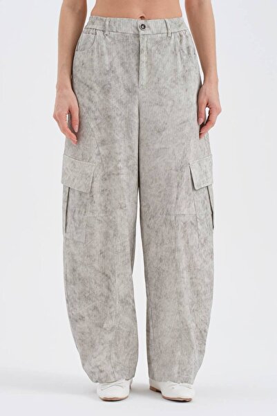 tw3 Γυναικείο υφασμάτινο παντελόνι με τύπωμα με λεπτομέρεια και σχέδιο Balloo...