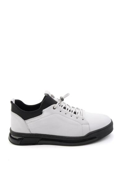 Bambi Beyaz Hakiki Deri Erkek Sneaker E01080228543