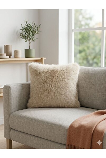 sevaradekor Plush Cushion Cover Furry Reversible Plush Pillow Lolita Plush Cu...